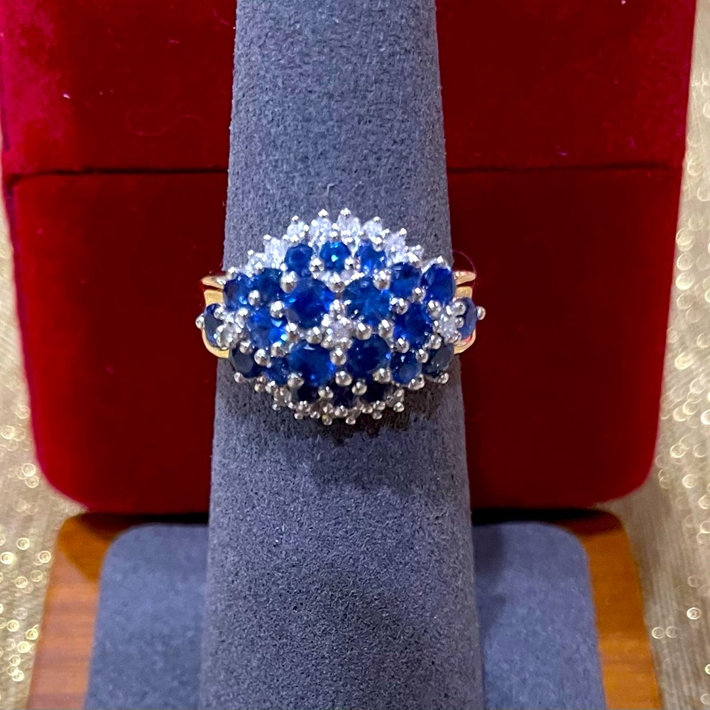 Elegant 14k  Blue Sapphire and Diamond ring.  Recent appraisal for)2750.